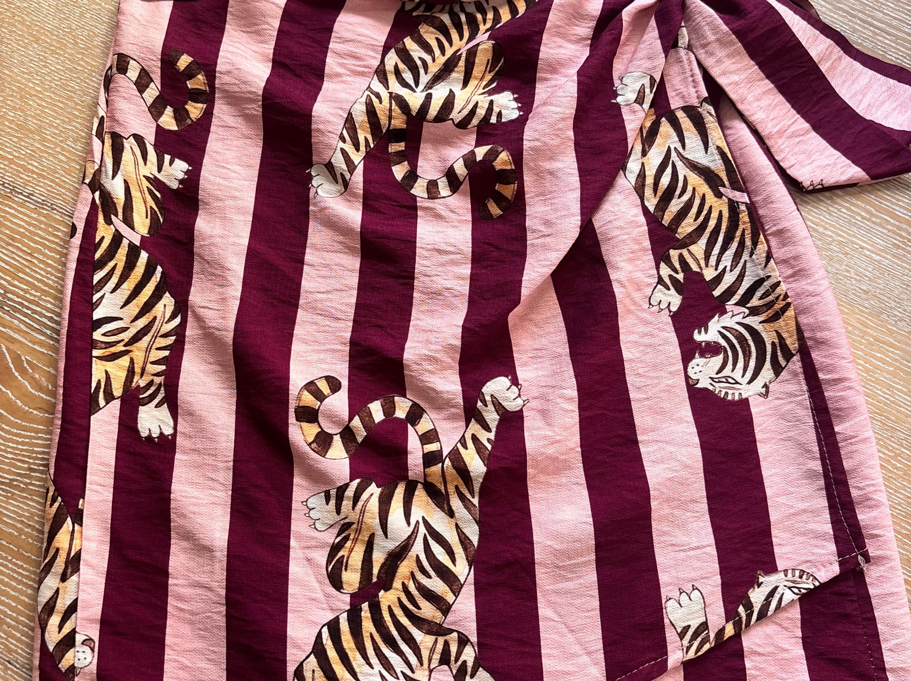 Pareo tiger bordeaux
